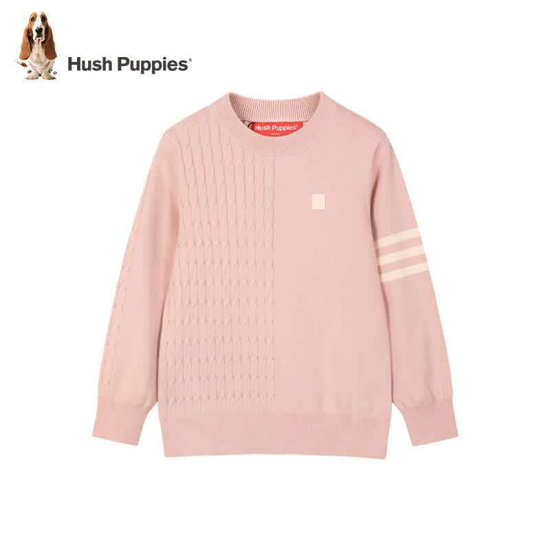 暇步士（Hush Puppies）童装儿童男女童毛衣春秋新款时尚休闲儿童线衣针织打底衫 奶油色 150