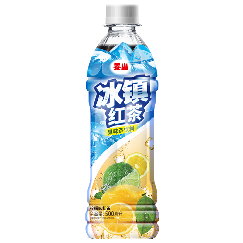隽颜堂泰山冰镇红茶绿茶水果茶500毫升8瓶柠檬味红茶果味茶饮料 柠檬