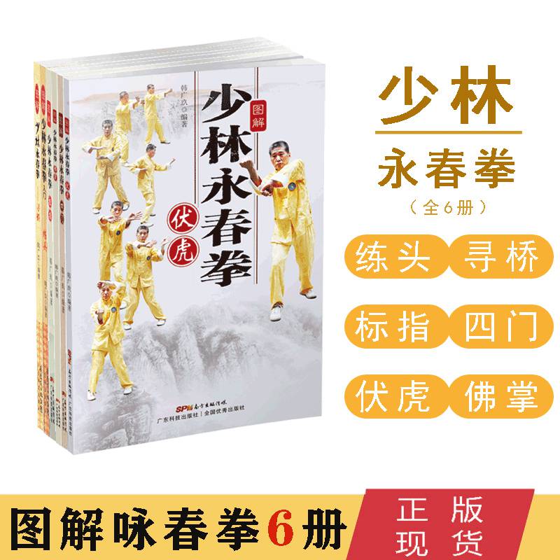 图解少林咏春拳系列共6册 标指 佛掌 伏虎 四门 练头 寻桥 叶问咏春拳