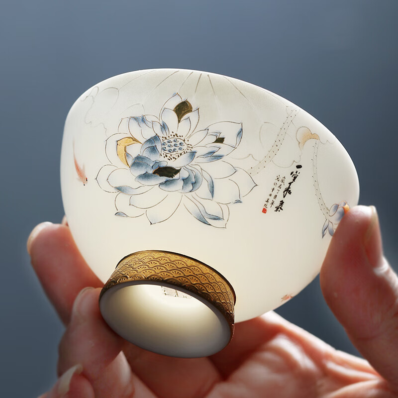 multipotent妙色清欢主人杯 黄旭东大师作品手工堆金工艺伴手礼盒装