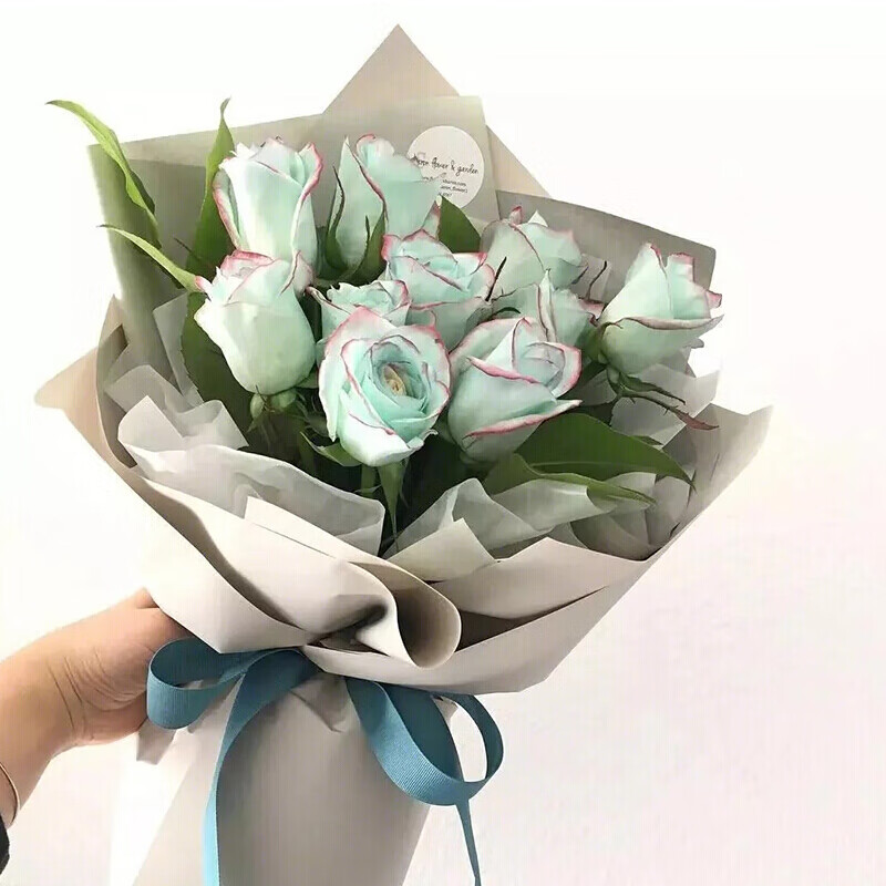 满味园鲜花速递同城配送厄瓜多尔薄荷绿玫瑰花束生日礼物送女友老婆