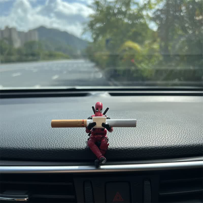 汽车摆件漫威车饰车载车内装饰品个性可爱创意卡通 迷你死侍 无痕胶