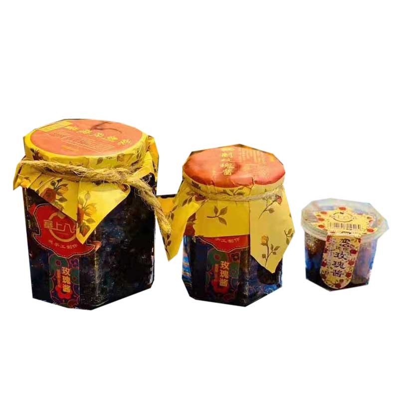 塞上八朵宁夏特产玫瑰酱重瓣花玫瑰酱家用商用泡八宝茶玫瑰酱玫瑰花馅