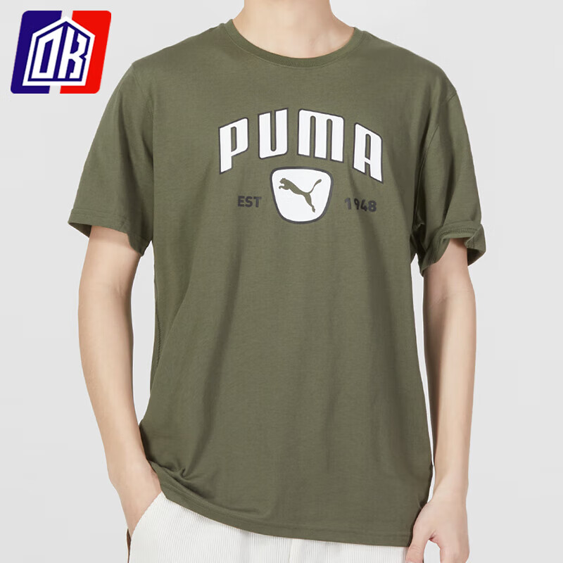彪马(puma)短袖男装春秋新款时尚印花logo宽松舒适透气运动休闲t恤