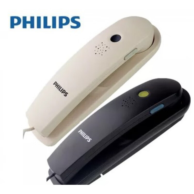 飛利浦（Philips）TD2801掛壁式電話(huà)機(jī)掛墻小掛機(jī)分機(jī) 辦公 酒店面包機(jī) 白色