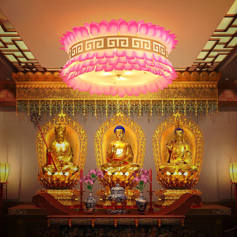 山头林村寺庙莲花吸顶灯 寺庙莲花吸顶灯佛堂卧室过