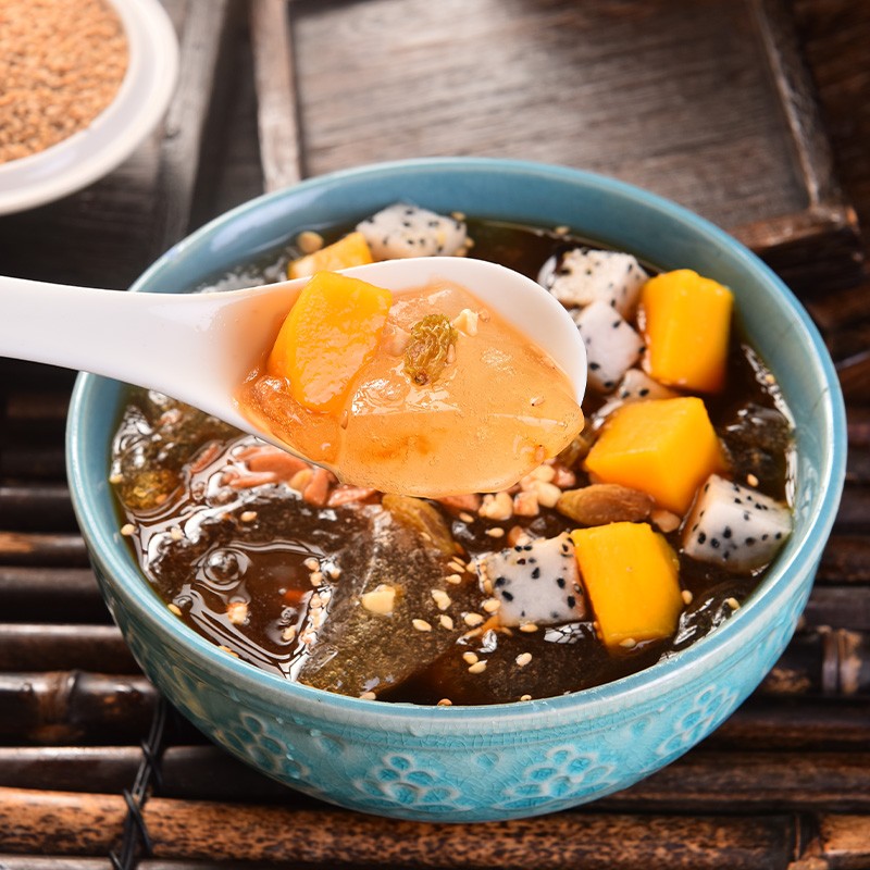 蜀滋蜀味成都小吃手搓冰粉籽500g 冰粉配料全套小料 花生碎葡萄干商用