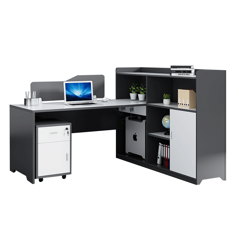 隆旭 办公桌财务桌现代简约职员工位屏风隔断卡位电脑桌  L型单人位