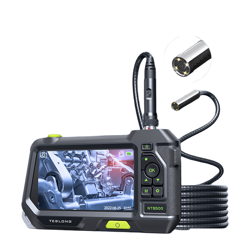泰视朗（Teslong）工业级内窥镜高清360度汽车检测维修管道内窥镜5寸大屏摄像头防水 新超长双镜头【硬线】8MM-15米