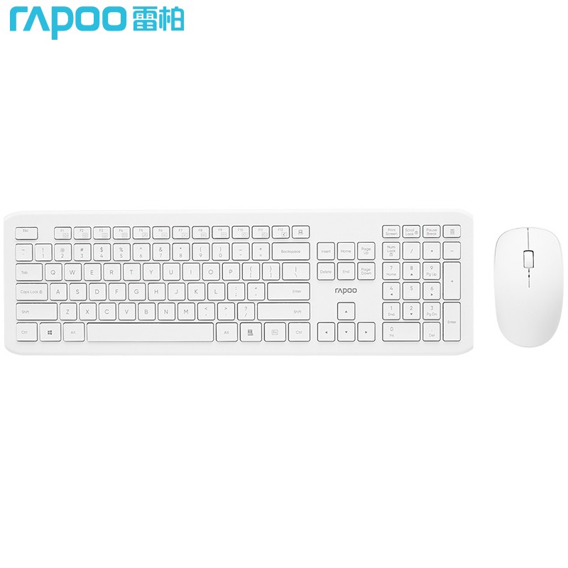 雷柏（Rapoo） X2000 键鼠套装 无线键鼠套装 办公键盘鼠标套装 静音键盘 电脑键盘 笔记本键盘 白色