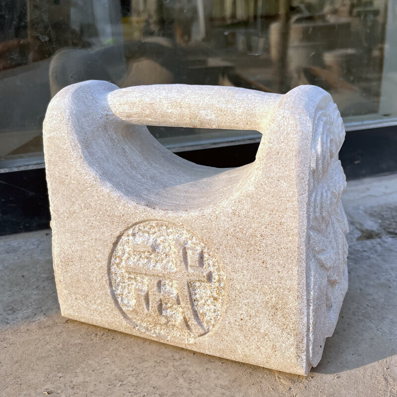 良雫练功石锁仿古石雕练功石青石做旧石锁家庭锻炼举重石武术健