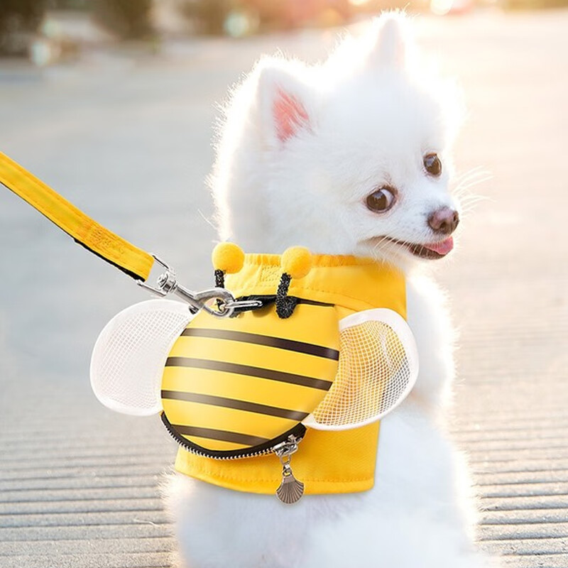 犬泰迪博美狗狗用品wj 网格小蜜蜂拉链背包s-小号(胸围34/建议3-5斤