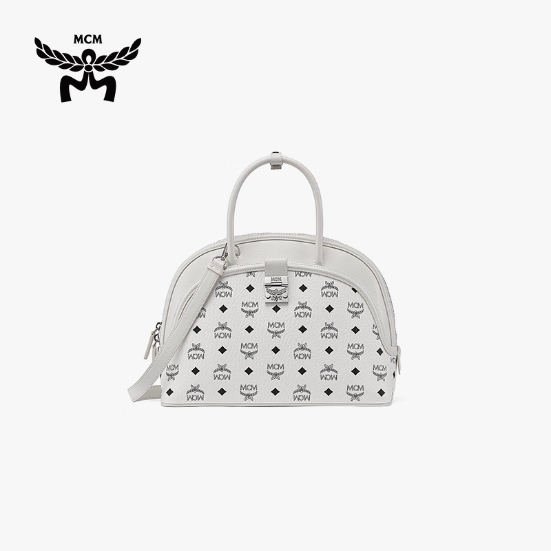 mcmtray 大号贝壳包斜挎包女包 白色 mwtaxt01wt