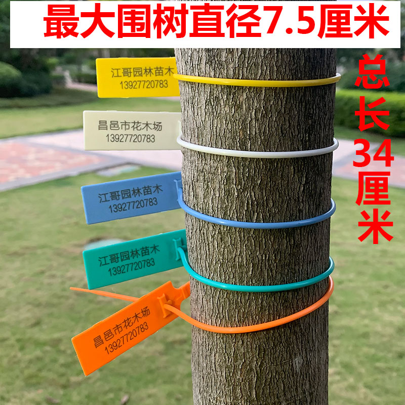 壹封一次性二维码塑料封条海钓标鱼园艺园林围树苗木记号绑扎带防盗扣