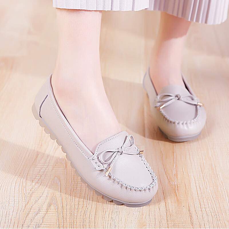 浅灰色 款/果冻牛筋底 35 皮鞋标准码请放心