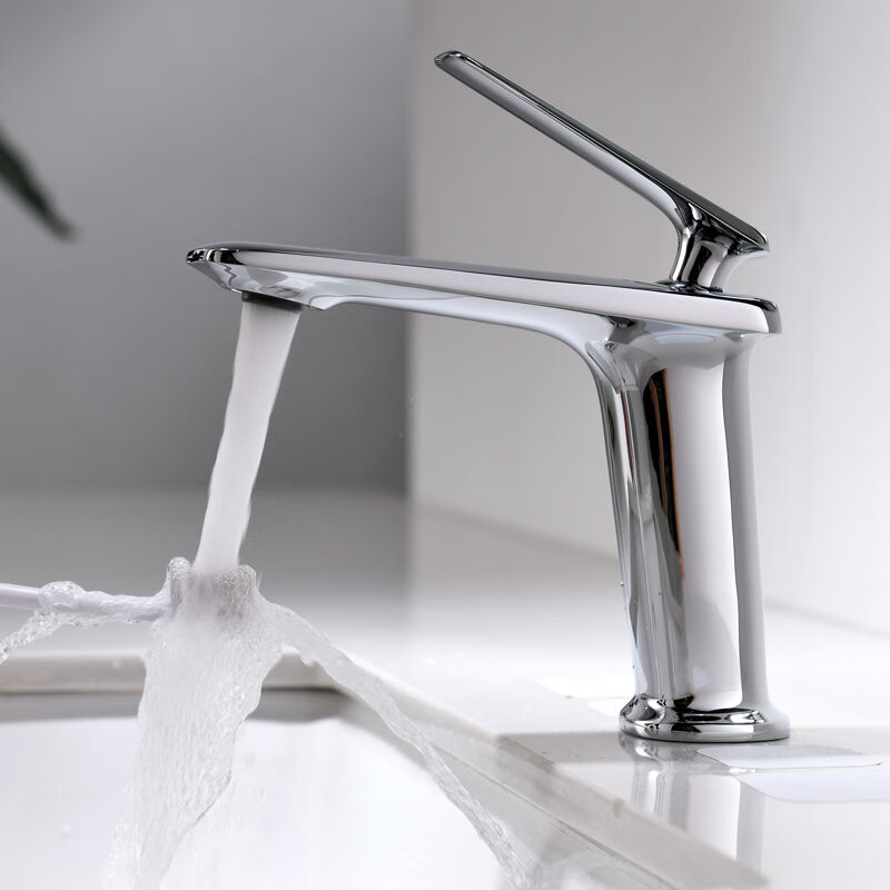 当代(dcrn bracht)卫浴全铜冷热面盆龙头白色浴室洗手间洗手盆台上盆