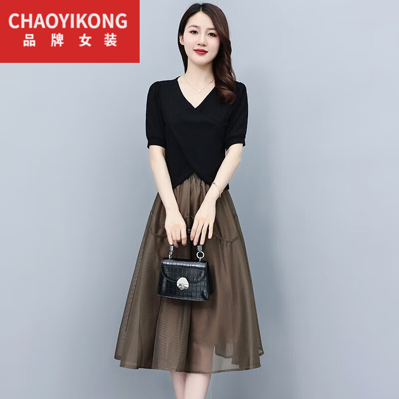 潮衣控女装雪纺套连衣裙夏季女2024新款小个子气质名媛套装裙子 图片