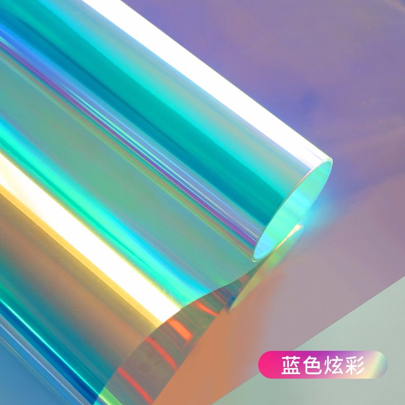 炫彩膜幻彩镭射纸七彩玻璃纸贴膜镭射膜滴胶手工彩虹透明彩色贴纸