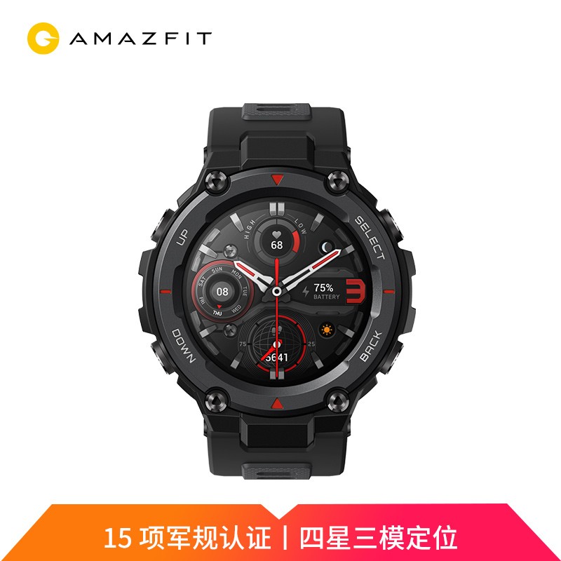 AMAZFIT T-Rex Pro 陨石黑 智能运动手表男华米科技出品 AMOLED高清显示屏 GPS四星定位 10ATM防水等级