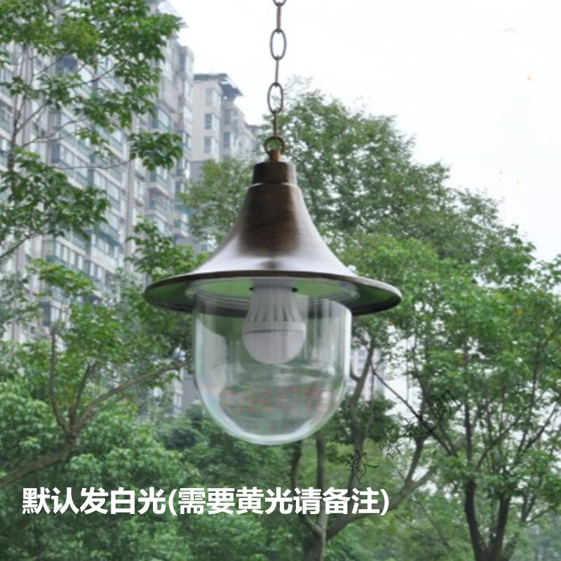 戶外喇叭歐式復(fù)古葡萄架室外防水露臺(tái)陽(yáng)臺(tái)走廊花園庭院吊燈時(shí)尚美觀個(gè)性創(chuàng)意家用有機(jī)玻璃LED復(fù)古懷舊過(guò)道 大號(hào)古銅色+18WLED
