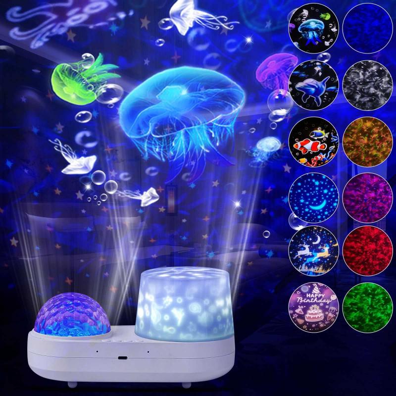 琇獅星空燈兒童臥室浪漫氛圍燈夢(mèng)幻床頭小夜燈雙層水紋海洋投影燈 發(fā)貨時(shí)間請(qǐng)找客服溝通下單 3W
