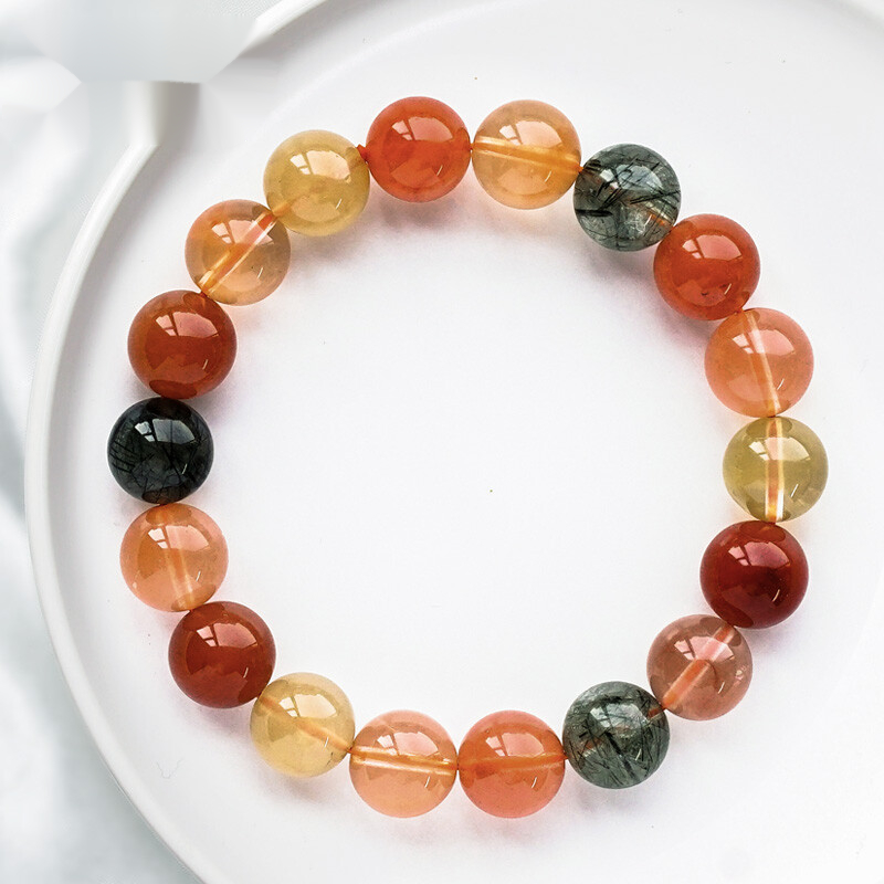 宫艳 收藏福禄寿水晶手链红发晶黄发晶绿发晶水晶手串财运男友2024年