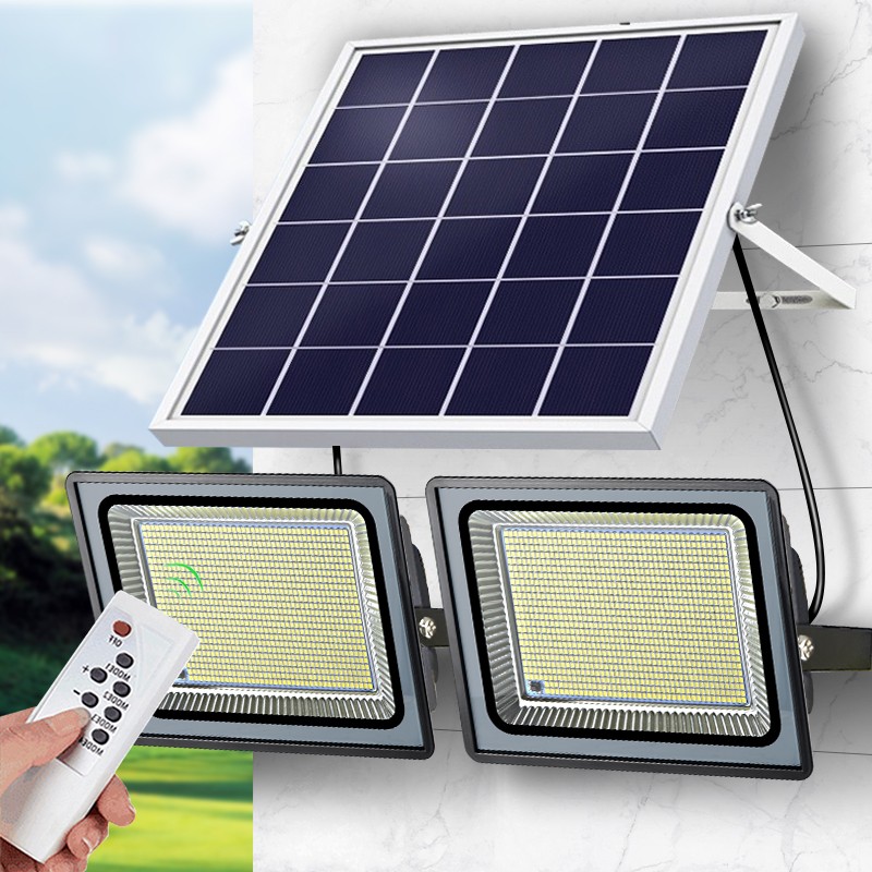 太阳能灯户外家用庭院灯照明一拖二新农村led投光灯防水工程路灯 500w