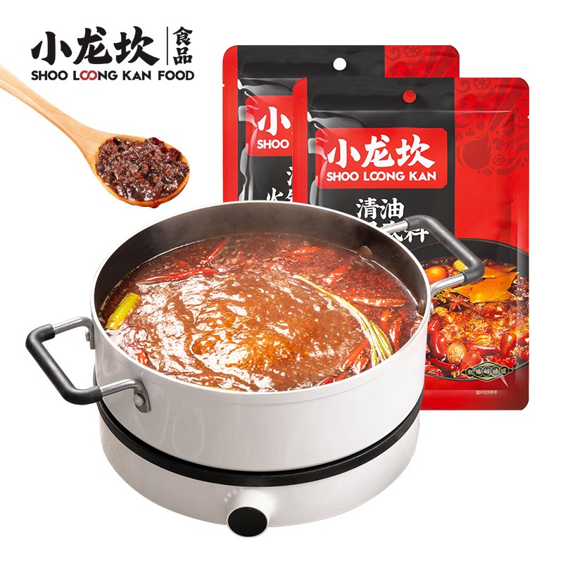 小龙坎 牛油清油火锅底料 网红调料麻辣四川成都特产麻辣烫火锅冒菜调料 清油339g*2袋