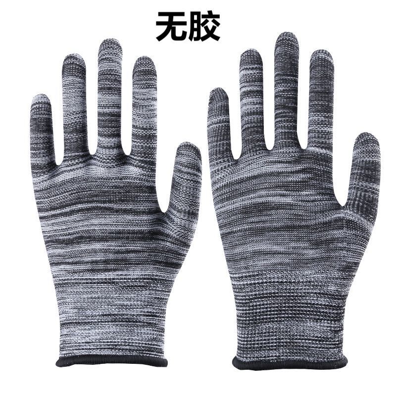 【12双薄款尼龙线家务手套】劳保耐磨干活弹透气手套纯白防护批发