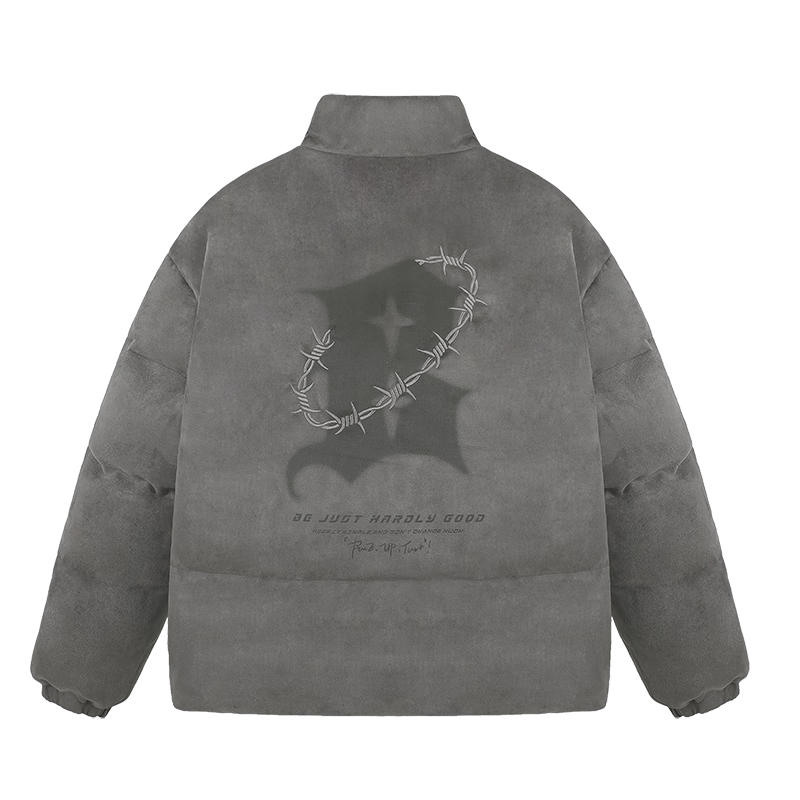 BJHG【星星B系列】 不計后果冬重磅環(huán)保麂皮絨棉衣男潮寬松棉服外套女 鉛灰色 2XL