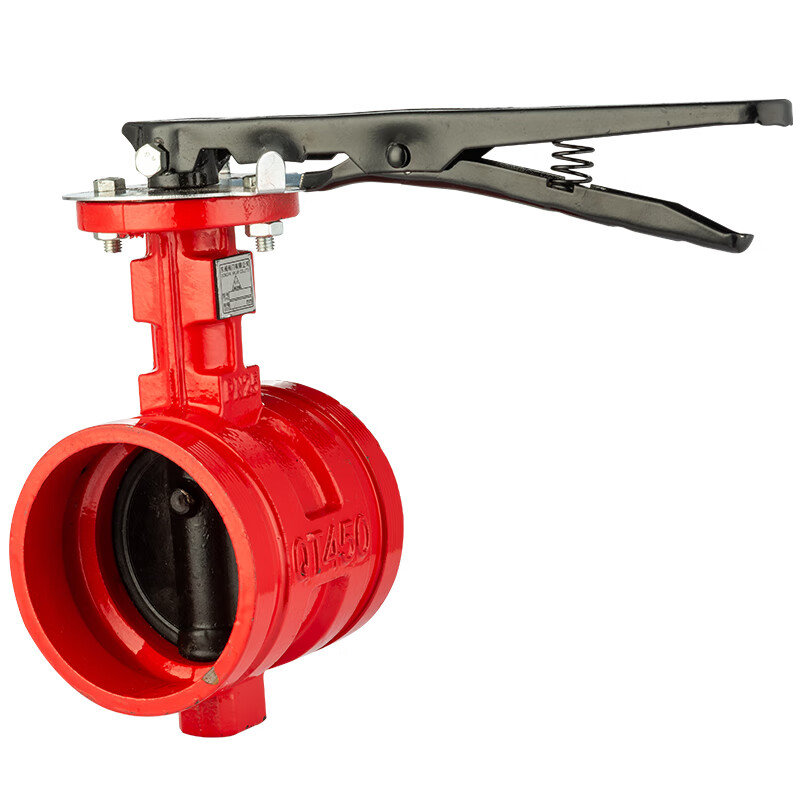 消防沟槽蝶阀 卡箍消防蝶阀 涡轮d381x-16 dn65手柄沟槽蝶阀