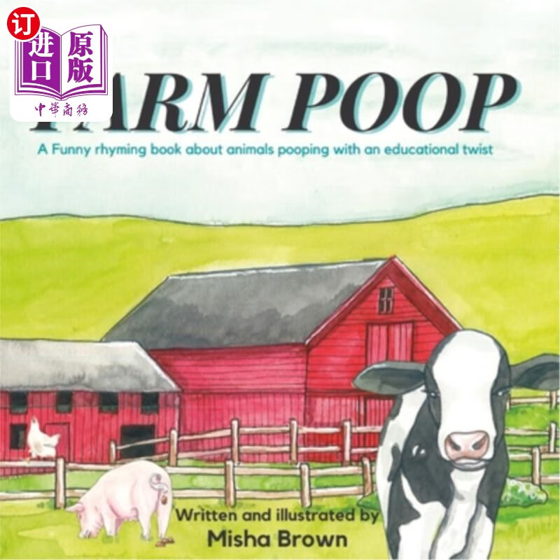 海外直订farm poop: a funny rhyming book about animals pooping