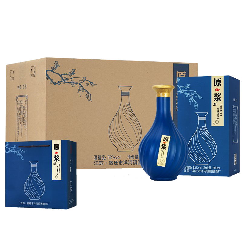 浓匠 洋河镇白酒整箱52度浓香型500ml*6瓶 请客送礼佳品送礼品袋蓝原浆新