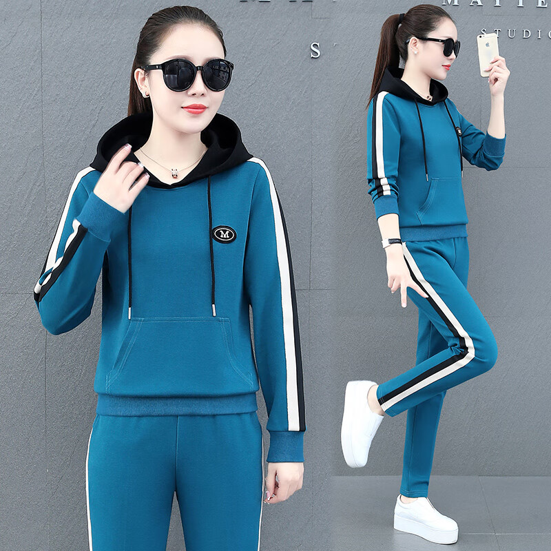 布雷维格 运动套装女春秋新款韩版显瘦休闲运动服套装
