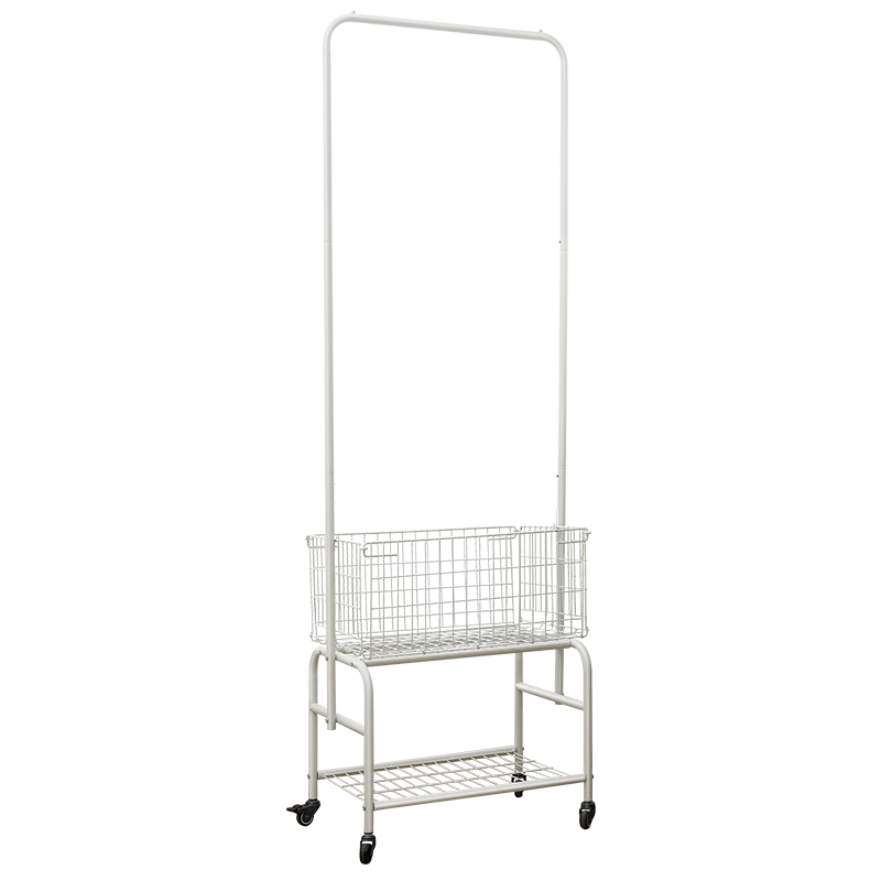 卡瑞琪(COURAGE)晾衣架落地可移动单杆衣服架阳台晒衣架户外挂衣架室内晾衣杆 雪玉白