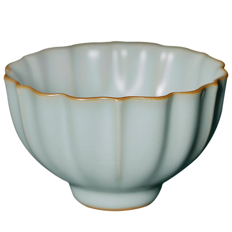 青澹汝窯茶杯品茗杯主人杯汝瓷功夫茶具陶瓷手工天青色景德鎮(zhèn)晚晴杯 晚晴杯 開片可養(yǎng) 天青色