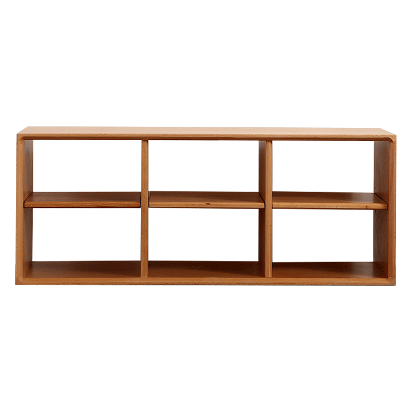 素杉实木书架日式简易可叠加置物架客厅阳台飘窗落地学生  原木色单个