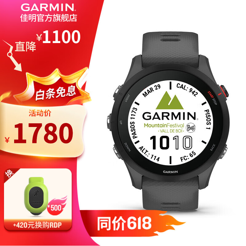 佳明（GARMIN） Forerunner255跑步运动智能手表户外双频竞速表血氧心率节日礼物 Forerunner255神秘灰
