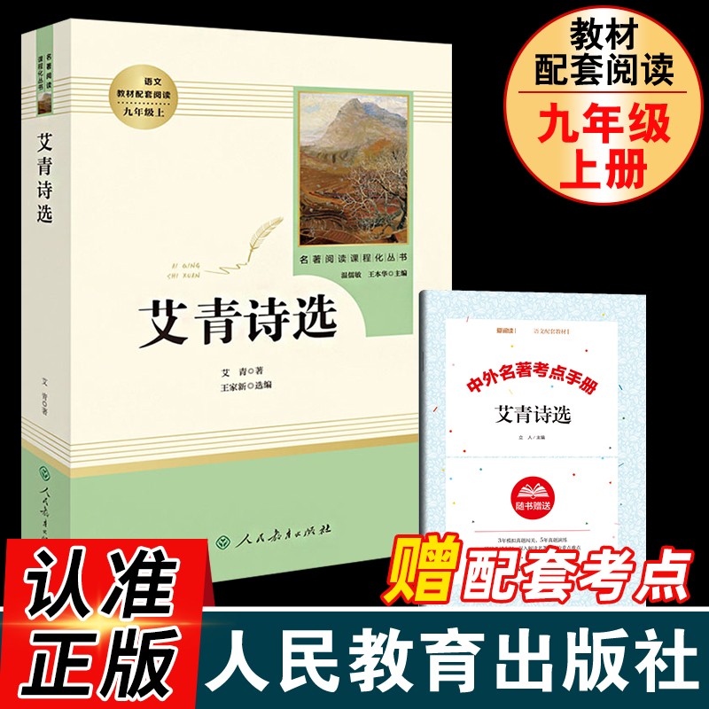 人民教育出版社艾青诗选水浒传原著正版九年级上册无删减人教版初三语文课外阅读丛书青少年读物书籍 人教版水浒传