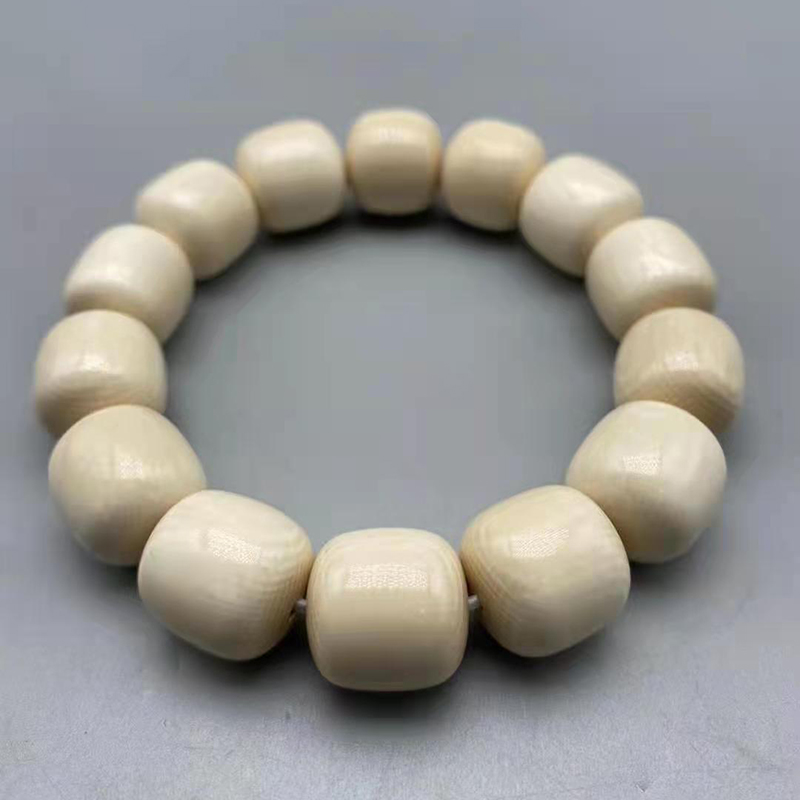 【附带鉴定证书】猛犸象牙桶珠手串16x15mm