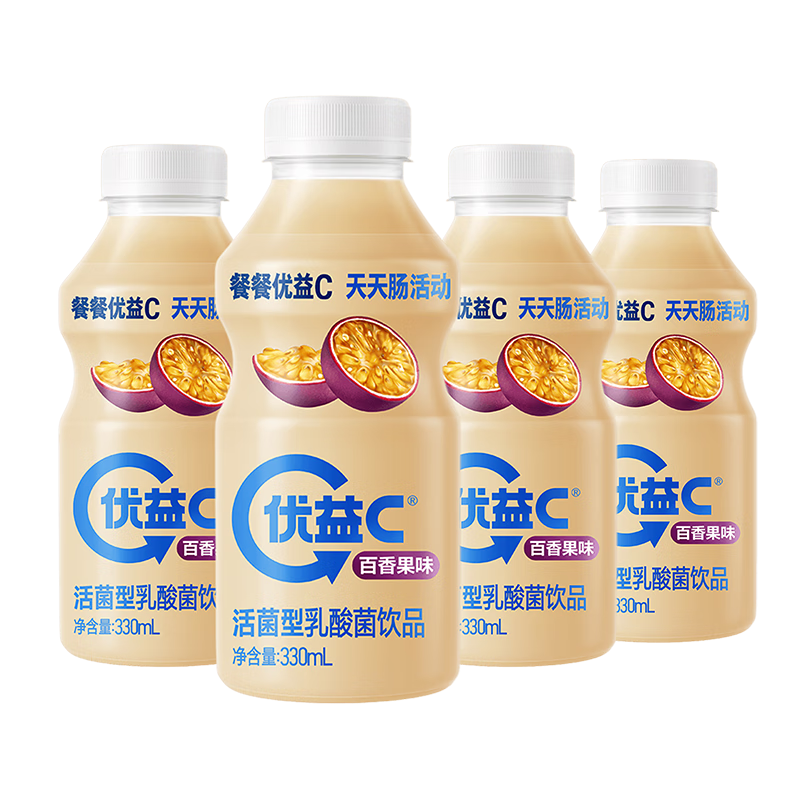 MENGNIU 蒙牛 优益C 活菌型乳酸菌饮品 百香果味 330ml*4瓶