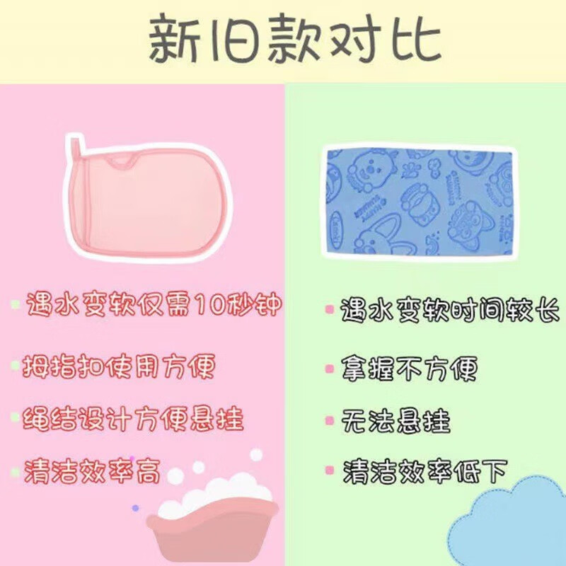 博士汇儿童搓澡巾搓澡神器婴儿宝宝洗澡巾无痛搓泥搓灰神器搓背巾澡巾 无痛海绵搓澡巾【三只装】