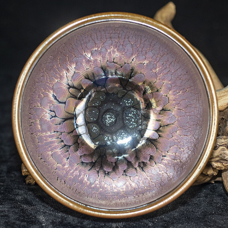 【虹彩油滴盏】潘圣浩 建阳建盏主人杯礼盒装 口径9.8 m85