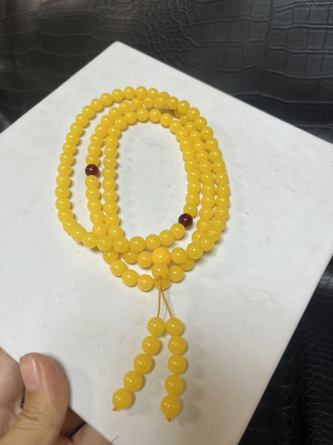 snqp蜜蜡手把件手串手链佛珠手持毛衣链原石男女款送长辈礼物发 长辈