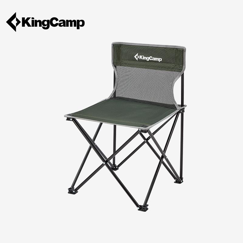 KingCamp折叠椅马扎折叠凳户外桌椅阳台休闲椅子便携式沙滩椅钓鱼椅写生椅野外露营小凳子透气靠椅KC3832绿色