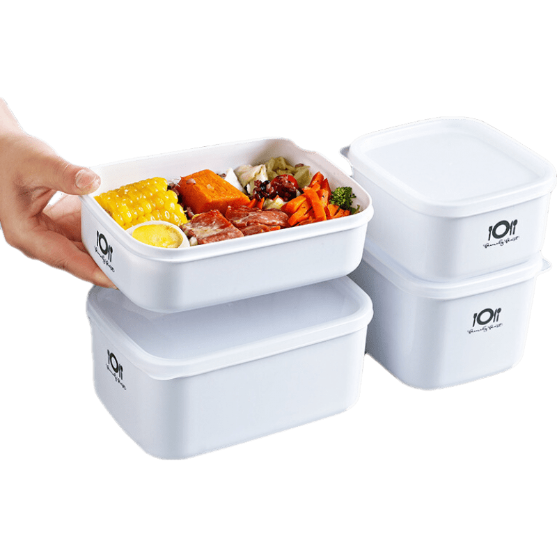 iChoice 饭盒可微波炉加热家用食物保鲜收纳盒冰箱水果分隔保鲜盒上班族带饭便当盒 长方形小号900ML