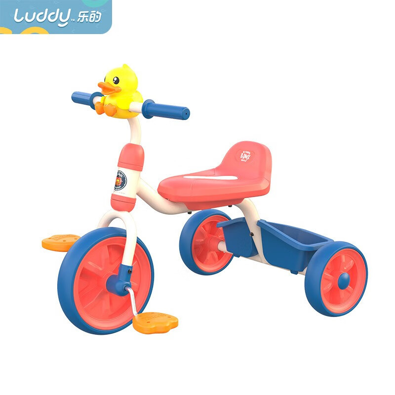 乐的luddy小黄鸭儿童三轮车脚踏车宝宝自行车1-3-5轻便玩具免充气童车 1023S小红鸭使用感如何?