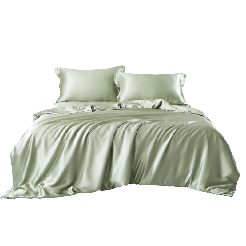 太湖雪双面真丝床单件100%桑蚕丝双人床罩细腻丝滑水洗定制床笠款 松石绿 床单: 245x245cm