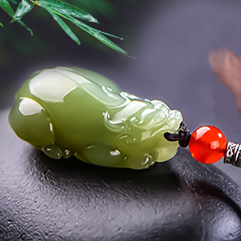 俊山美玉 和田玉貔貅吊坠男士貔恘玉石挂坠玉佩吊坠真玉皮修男女款