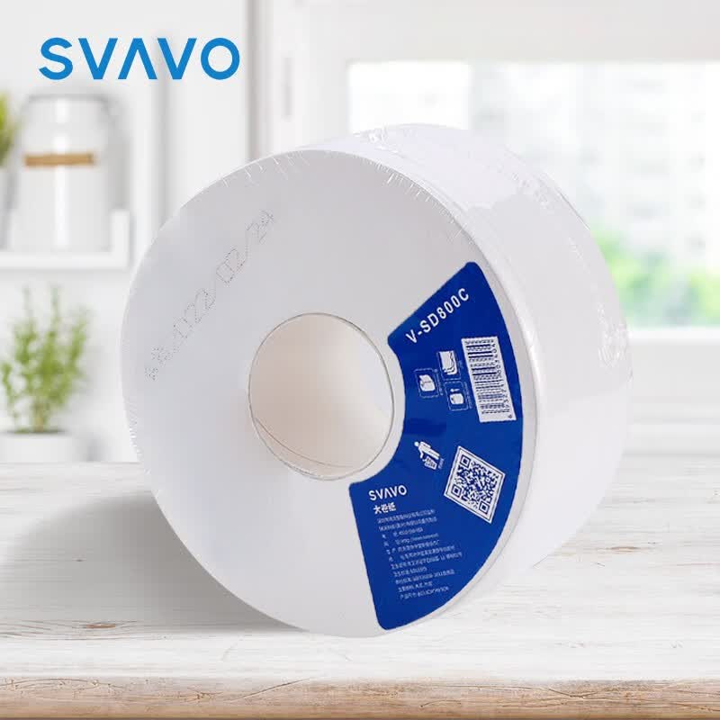 瑞沃（SVAVO）大卷纸 厕所卫生纸 无芯卷筒手纸 商用三层加厚800克大盘纸 3层 800g/卷*12卷 V-SD800C VSD800C